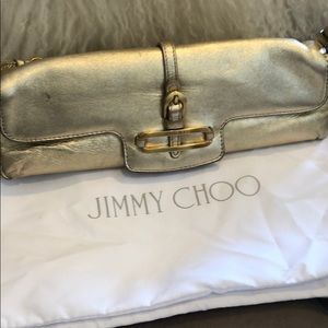 Jimmy Choo metallic lambskin Tulita Pouchette